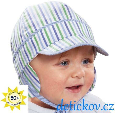  Sterntaler letní kojenecká basebalka s UV filtrem  50+ proužkovaná