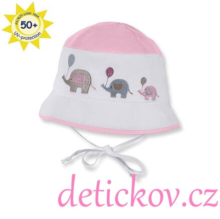Sterntaler zavazovací klobouček UV 50+ ,,SLONI,, růžový
