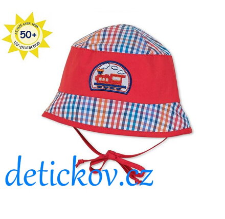 Sterntaler klobouček ,,Mašinka,, UV 50 + červený