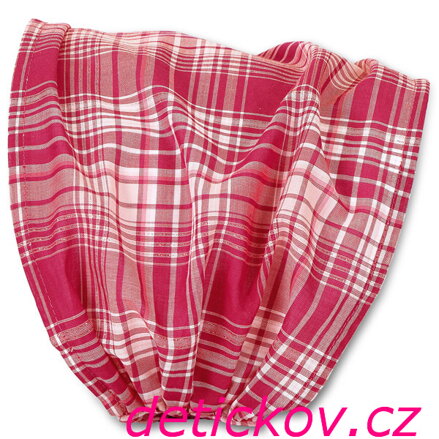 popelínový šátek do vlásků  růžové káro