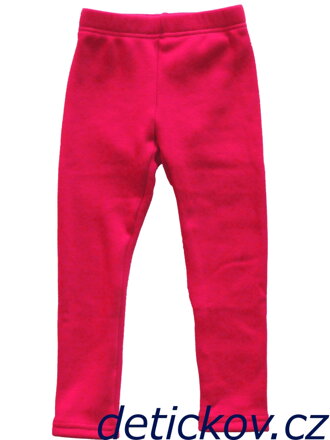 Topo červeno-růžové dívčí termo legíny s kožíškem