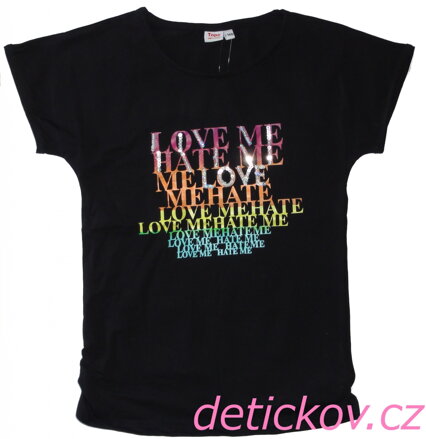 Topo dívčí tričko ,,Love me ,, černé