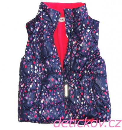 Topo dívčí  vesta  fialová s barevným vzorem 