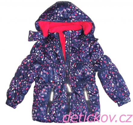 Topo dívčí zimní bunda se vzorem fialová