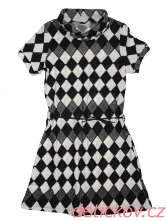 Topo černo bíle šachovnicové dívčí  šaty