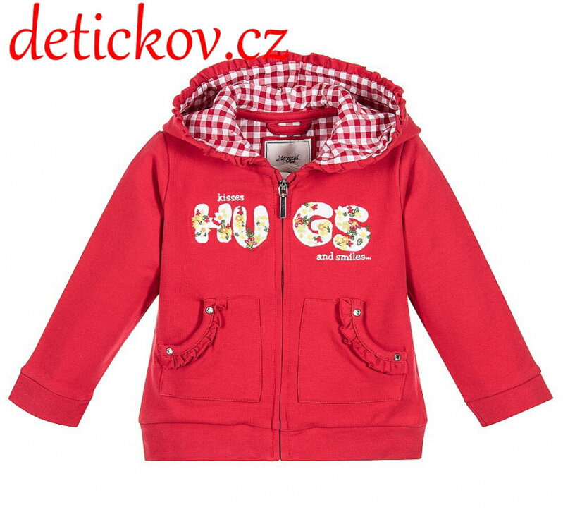 Mayoral baby červená mikinka ,,Hugs ,, Mayoral baby červená mikinka ,,Hugs ,,