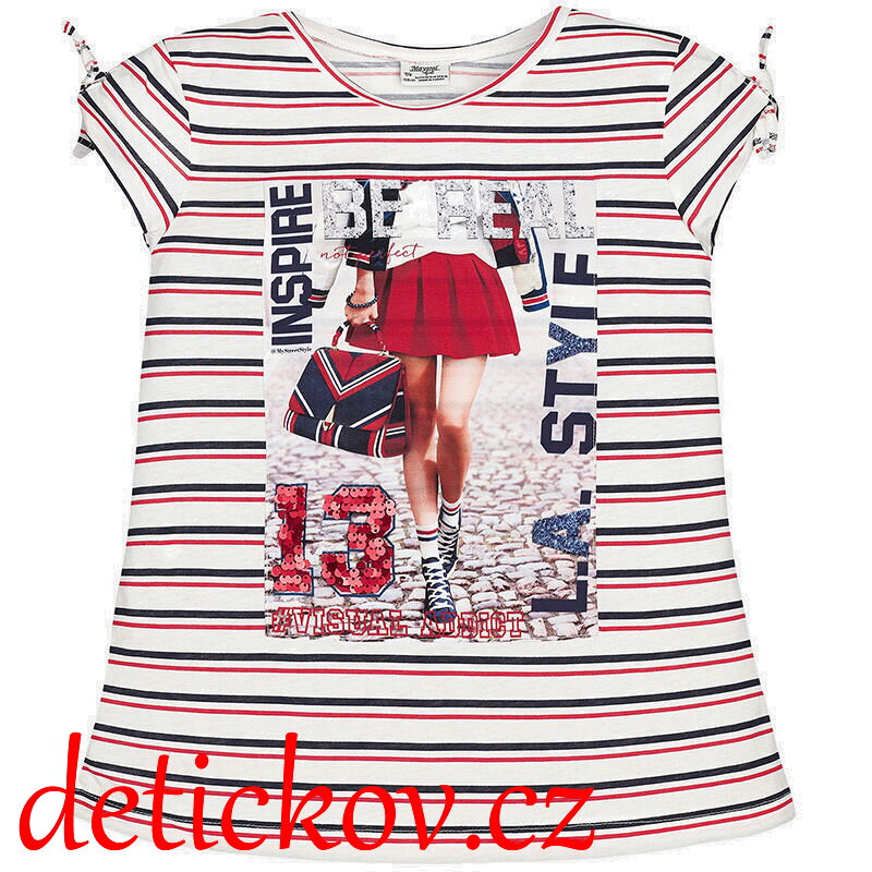 Mayoral girl tričko s potiskem ,, Be real,, červené Mayoral girl tričko s potiskem ,, Be real,, červené