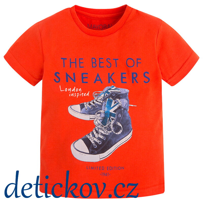 Mayoral mini boy tričko ,,Tenisky,, červené Mayoral mini boy tričko ,,Tenisky,, červené