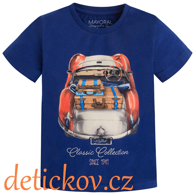 Mayoral mini boy tričko ,,Kabriolet,, tmavě modré Mayoral mini boy tričko ,,Kabriolet,, tmavě modré