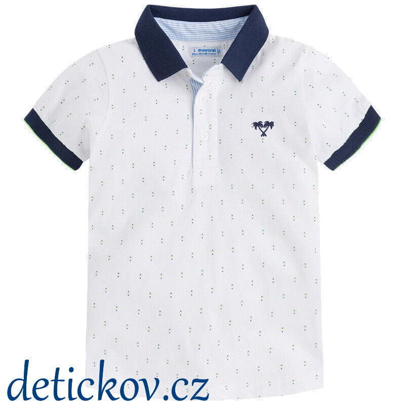 Mayoral mini boy bílé piké polo ,, Palmičky,, Mayoral mini boy bílé piké polo ,, Palmičky,,