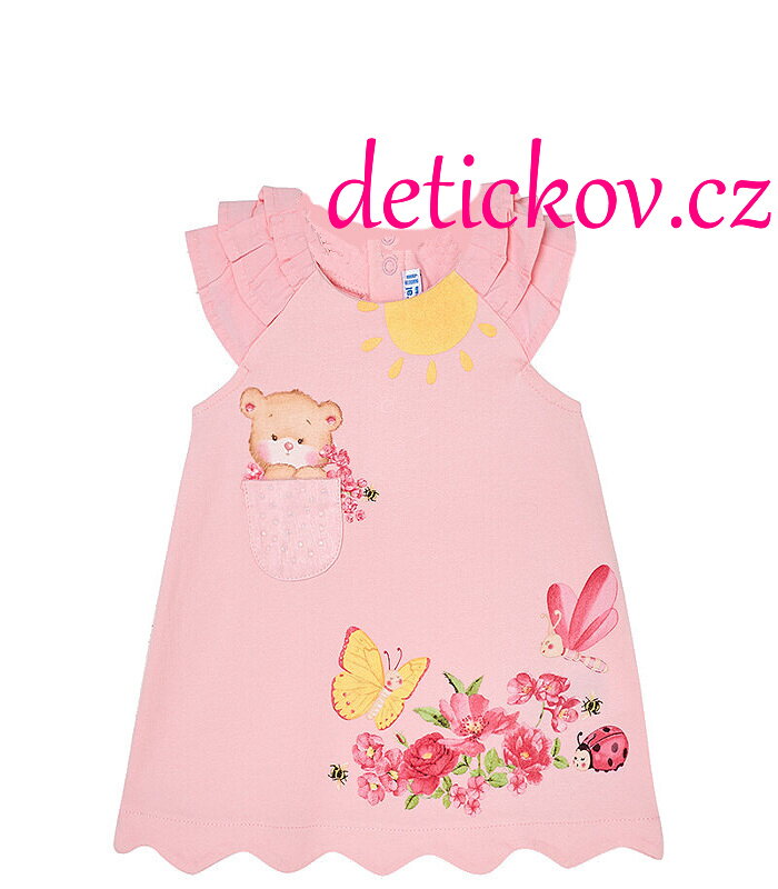Mayoral baby letní mako šatičky ,, Medvídek,, růžové Mayoral baby letní mako šatičky ,, Medvídek,, růžové