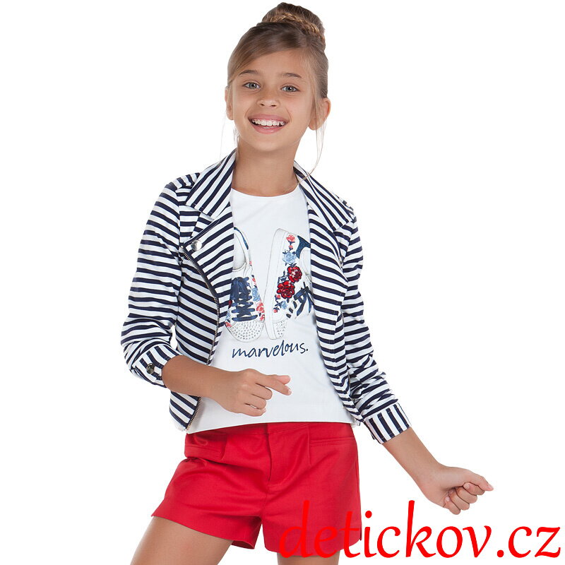 Mayoral girl dívčí bunda - sáčko modré proužky Mayoral girl dívčí bunda - sáčko modré proužky