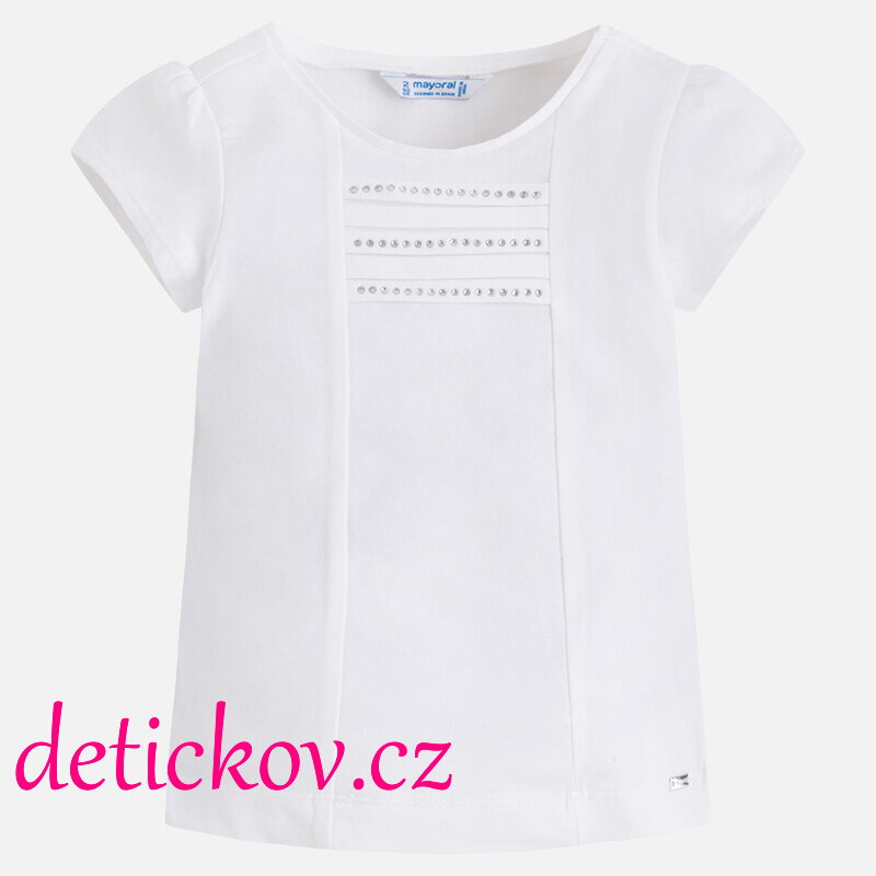 Mayoral mini girl tričko se štrasy bílé Mayoral mini girl tričko se štrasy bílé