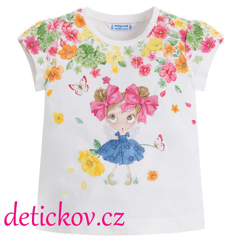 Mayoral mini girl triko - halenka ,,Děvče v květinách ,, barevné b. 57 Mayoral mini girl triko - halenka ,,Děvče v květinách ,, barevné b. 57
