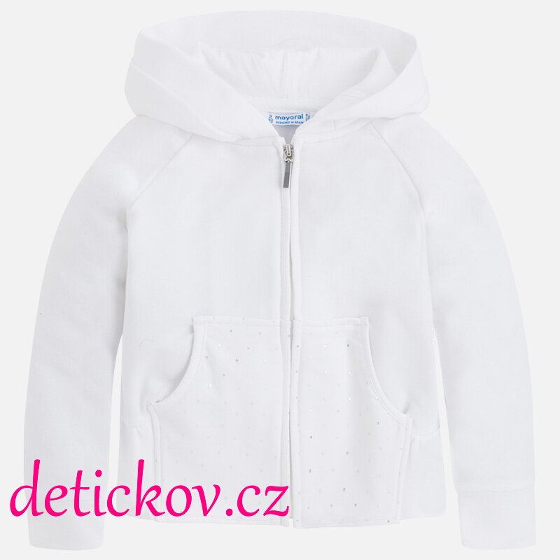 Mayoral mini girl bílá mikina se štrasy Mayoral mini girl bílá mikina se štrasy