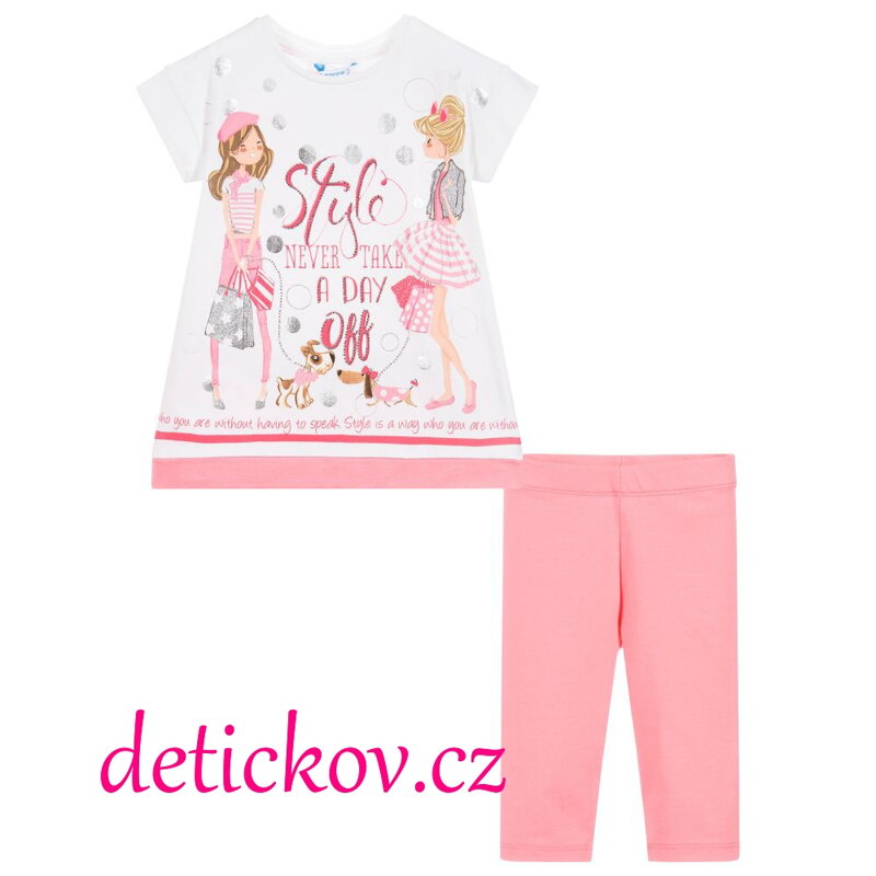 Mayoral mini girl komplet s legínkami ,,Style,, růžový Mayoral mini girl komplet s legínkami ,,Style,, růžový