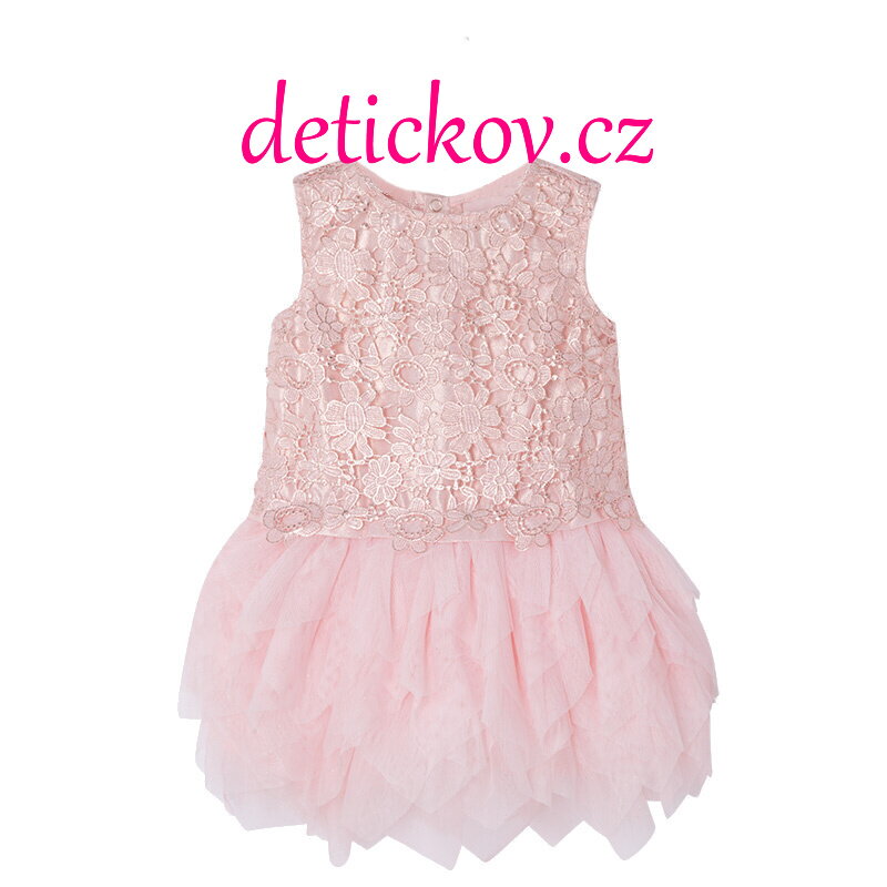 Mayoral mini girl luxusní šatičky z krajky růžové ruměnkové Mayoral mini girl luxusní šatičky z krajky růžové ruměnkové