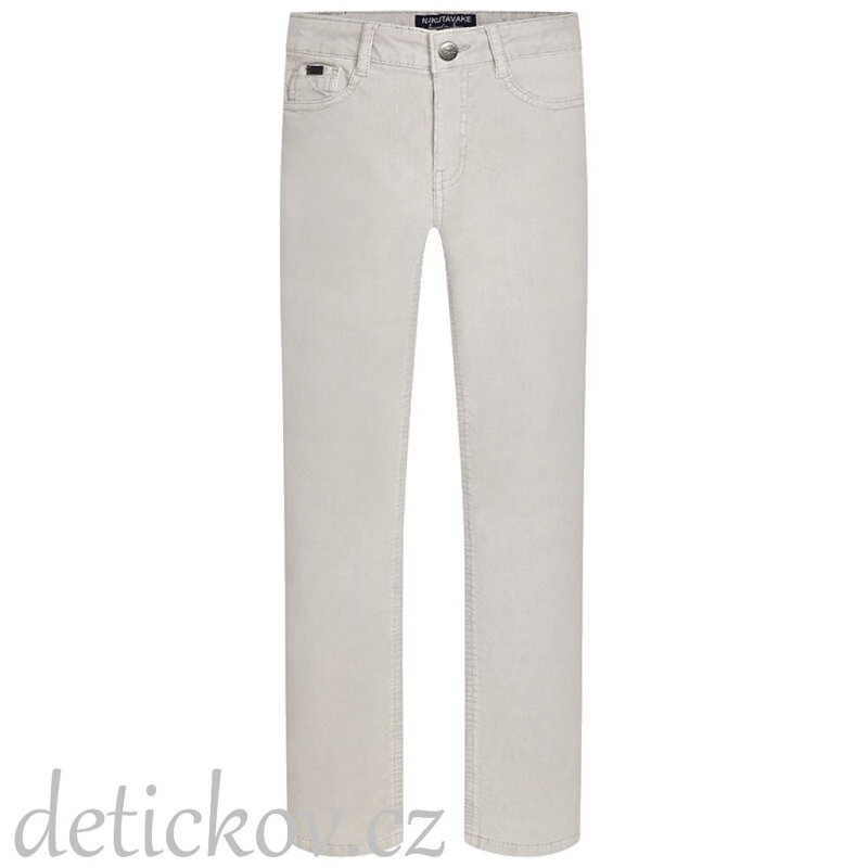 Mayoral boy manžestrové kalhoty slim fit béžovo-šedé Mayoral boy manžestrové kalhoty slim fit béžovo-šedé