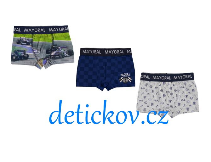 3 pack boxerky Mayoral ,, Formule ,, zeleno-modré 3 pack boxerky Mayoral ,, Formule ,, zeleno-modré