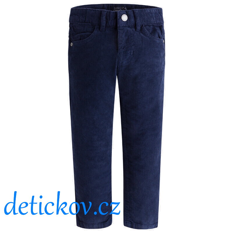 Mayoral mini boy manžestrové kalhoty slim fit tmavě modré Mayoral mini boy manžestrové kalhoty slim fit tmavě modré