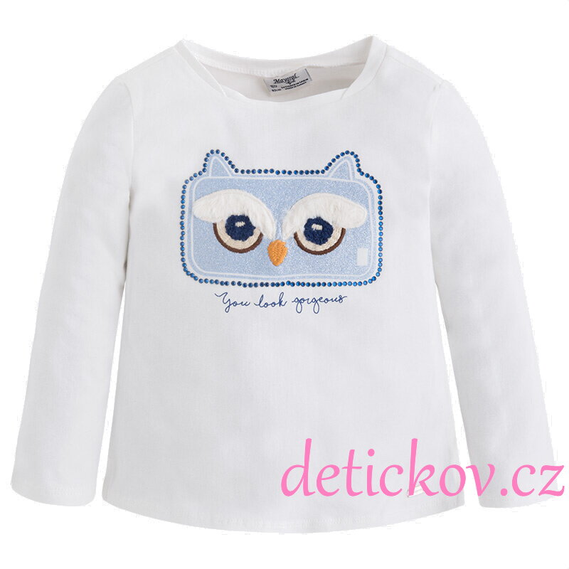 Mayoral mini girl triko ,, Sova,, bílé Mayoral mini girl triko ,, Sova,, bílé