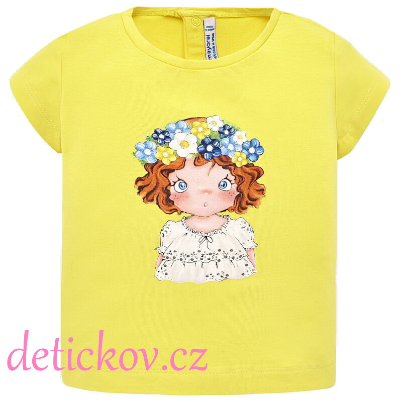Mayoral baby girl tričko ,,Věneček ,, žluté 011