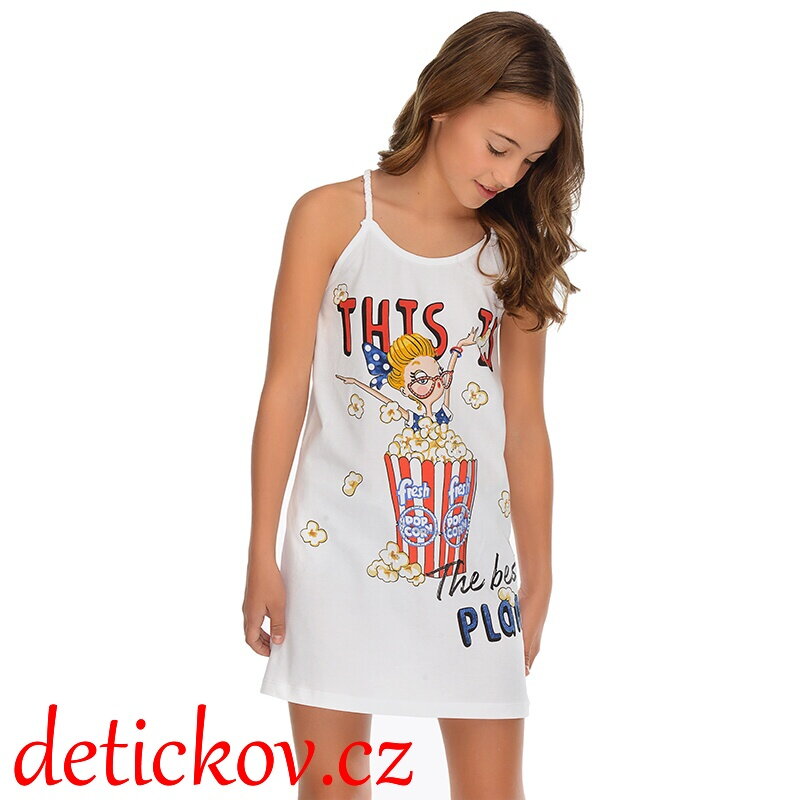 Mayoral girl pohodlné letní dívčí šaty ,, Pop corn,, bílé Mayoral girl pohodlné letní dívčí šaty ,, Pop corn,, bílé