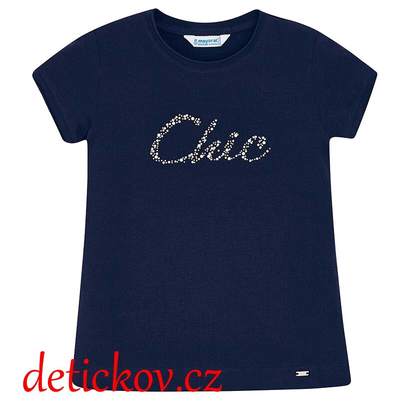 Mayoral girl bavlněné tričko ,,Chic,, navy b. 031 Mayoral girl bavlněné tričko ,,Chic,, navy b. 031