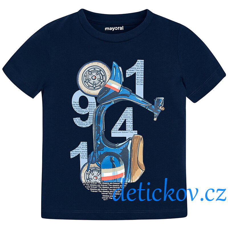 Mayoral mini boy tričko ,, Skútr,, tmavě modré Mayoral mini boy tričko ,, Skútr,, tmavě modré