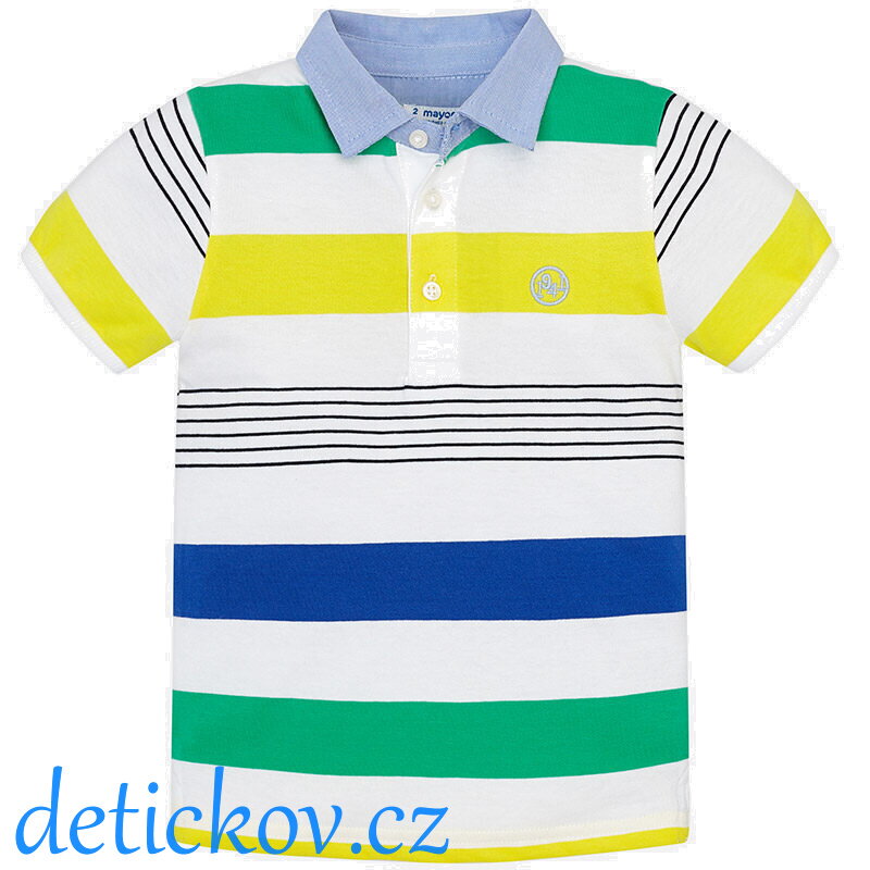 Mayoral mini boy polo ,,Proužky,, žluté 016 Mayoral mini boy polo ,,Proužky,, žluté 016