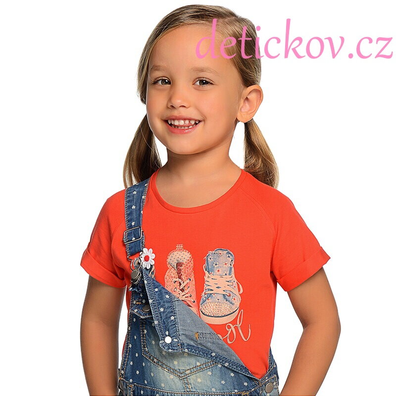 Mayoral mini girl tričko ,,Plátěnky,, tomatové Mayoral mini girl tričko ,,Plátěnky,, tomatové