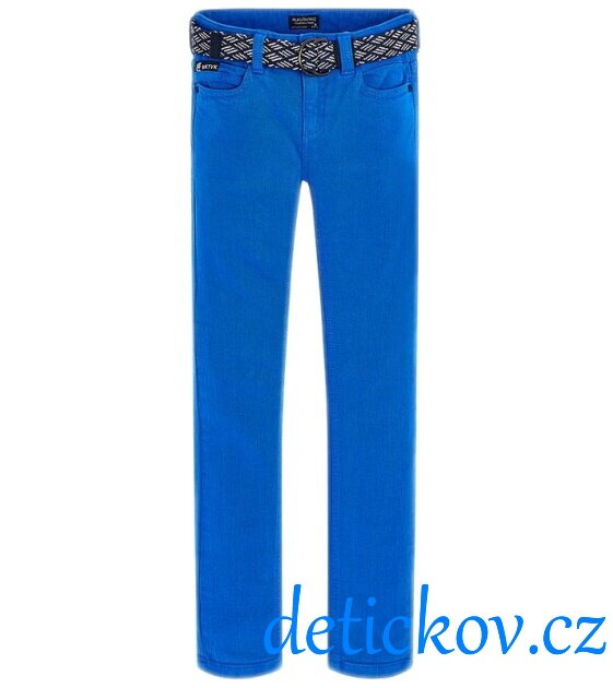 Mayoral boy juniorské kalhoty - rifle s páskem modré SUPER SLIM