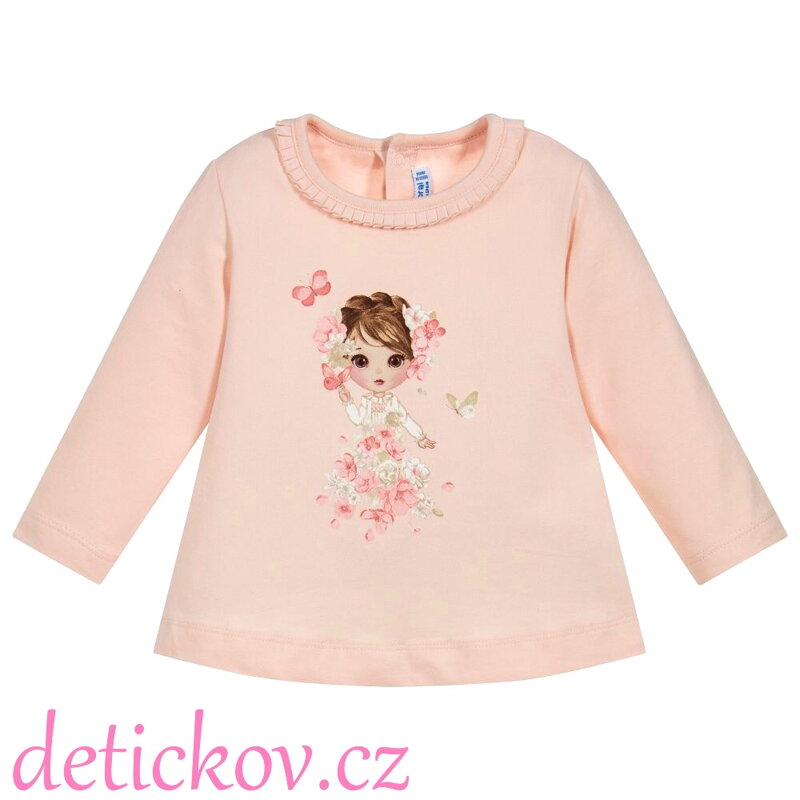 Mayoral baby girl triko ,,Dívka s motýlky,, růžové Mayoral baby girl triko ,,Dívka s motýlky,, růžové
