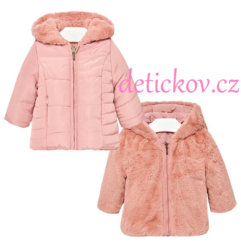 Mayoral baby girl oboustranná bundička s kožíškem růžová Mayoral baby girl oboustranná bundička s kožíškem růžová