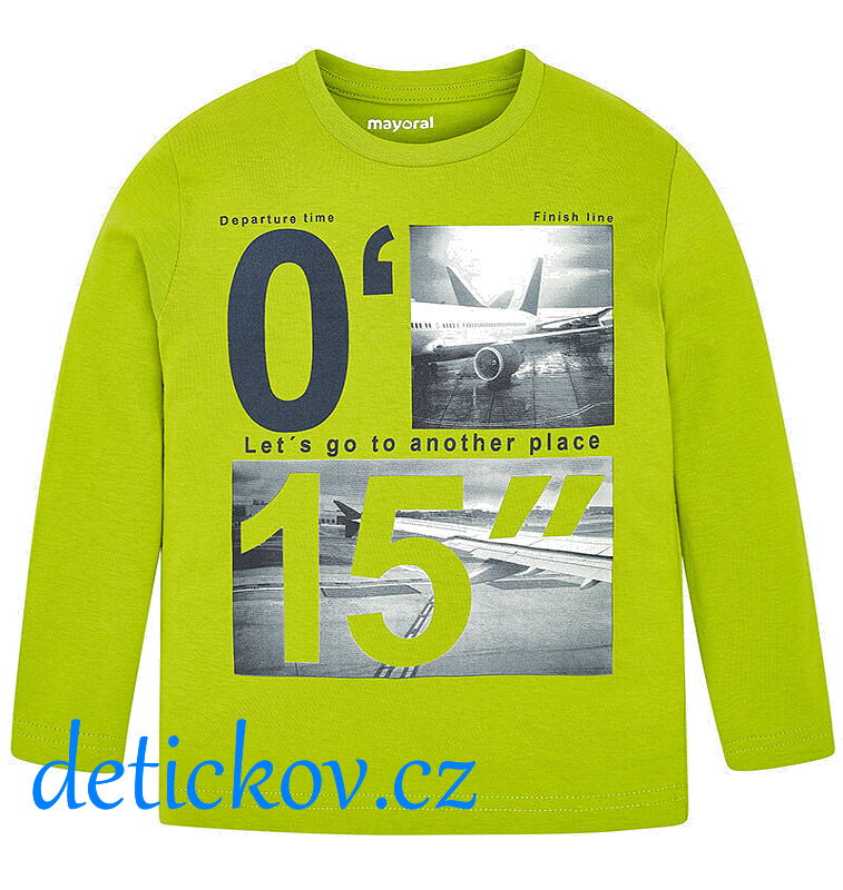 Mayoral mini boy triko ,,Let´s go,, zelené Mayoral mini boy triko ,,Let´s go,, zelené