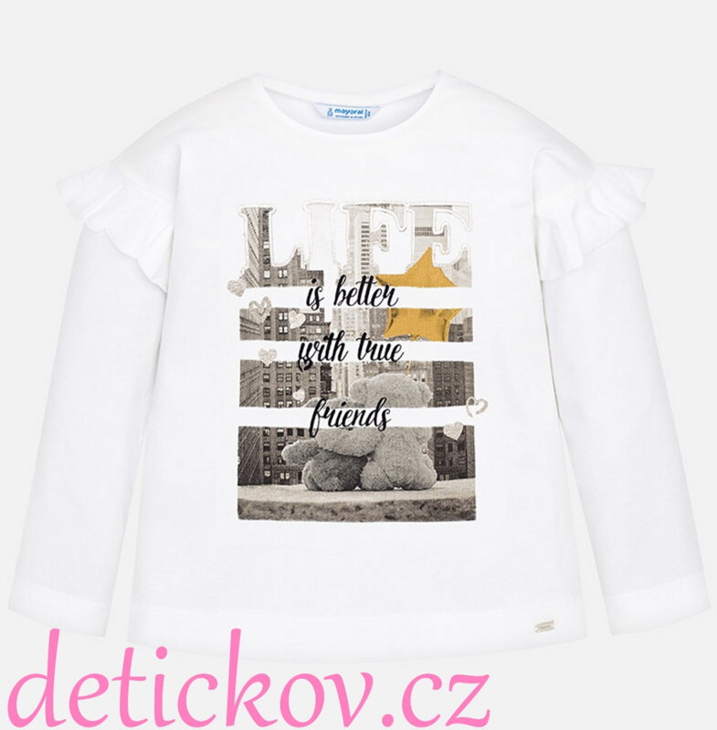 Mayoral mini girl halenka - triko ,,Friends,, natur Mayoral mini girl halenka - triko ,,Friends,, natur