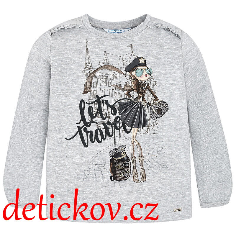 Mayoral mini girl triko ,,Cesta,, šedé Mayoral mini girl triko ,,Cesta,, šedé