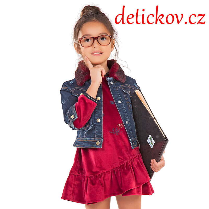 Mayoral mini girl riflová bundička s odepínacím kožešinovým límcem b. 85 Mayoral mini girl riflová bundička s odepínacím kožešinovým límcem b. 85