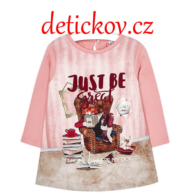 Mayoral mini girl zimní šatičky ,, Just be,, růžové