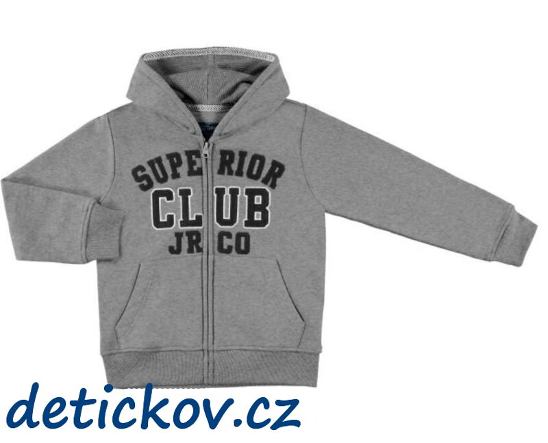 Mayoral boy propínací mikina s kapucí ,,CLUB,, šedá Mayoral boy propínací mikina s kapucí ,,CLUB,, šedá
