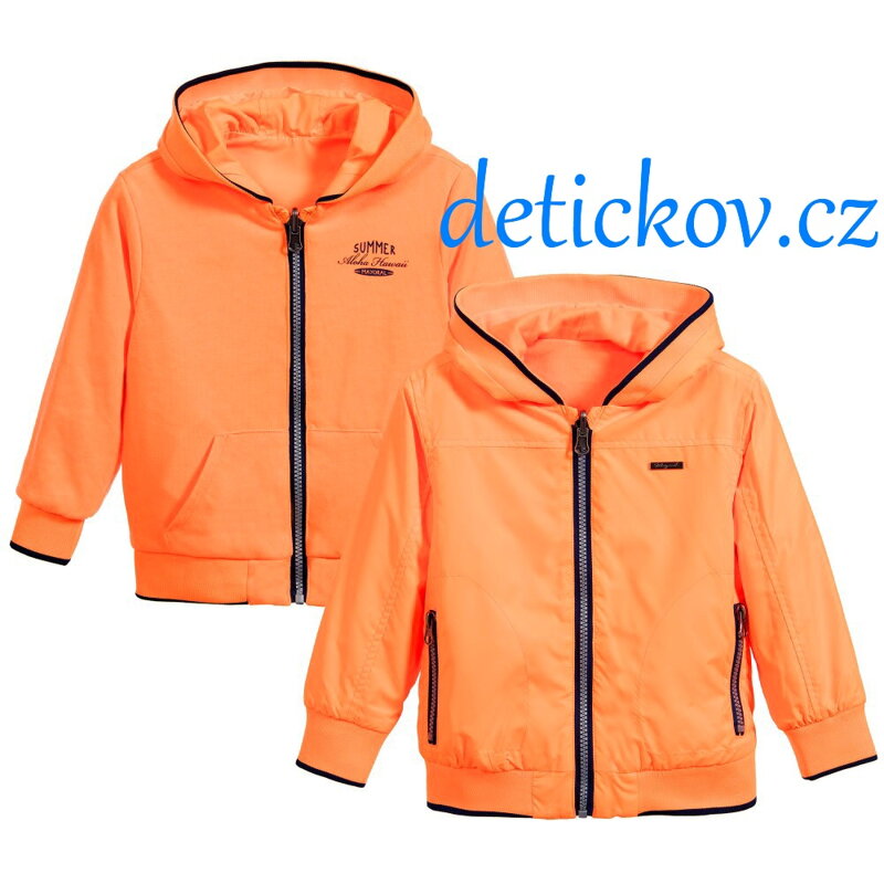 Mayoral mini boy oboustranná bunda-mikina neonová oranžová Mayoral mini boy oboustranná bunda-mikina neonová oranžová