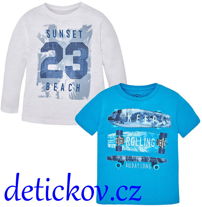 Mayoral mini boy set 2 ks tričko ,,Beach,, tyrkys Mayoral mini boy set 2 ks tričko ,,Beach,, tyrkys