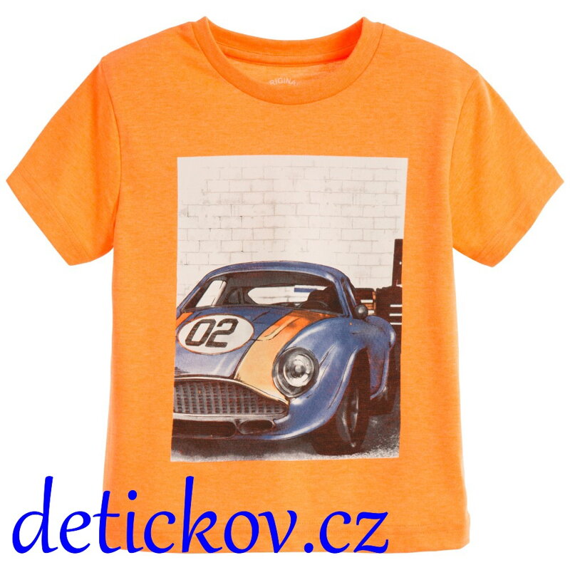 Mayoral mini boy tričko ,,Auťák,, oranžové