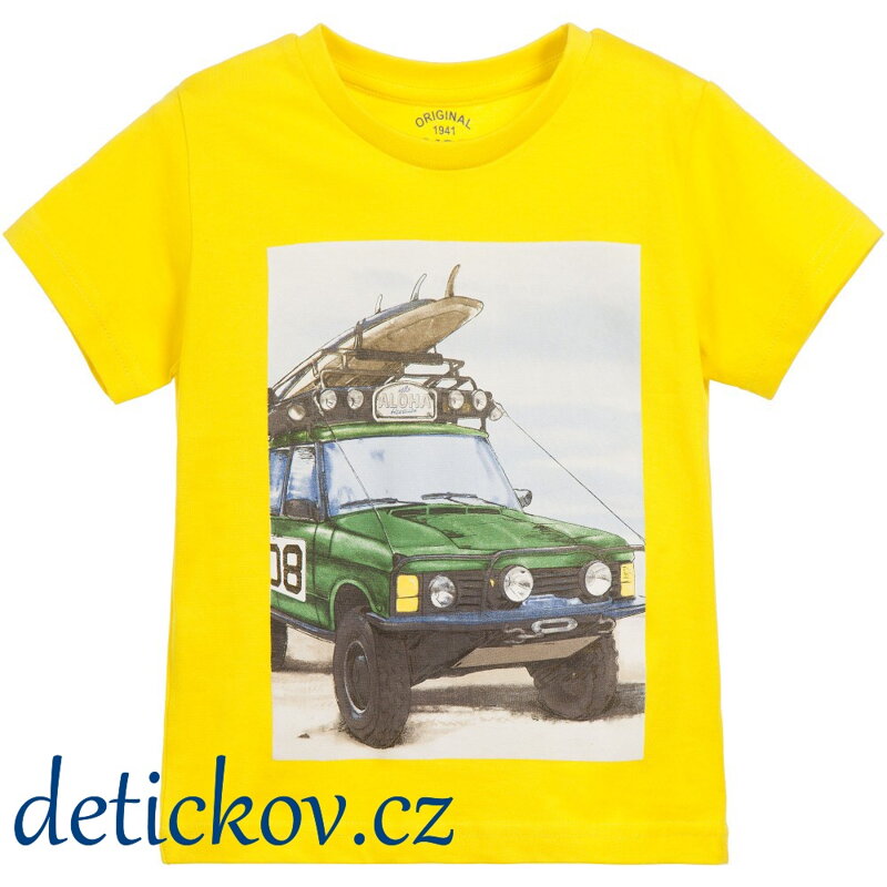 Mayoral mini boy tričko ,,Auťák,, žluté