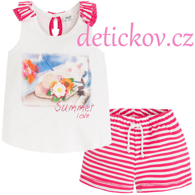 Mayoral mini girl letní komplet ,,Summer love ,, melounový proužek Mayoral mini girl letní komplet ,,Summer love ,, melounový proužek