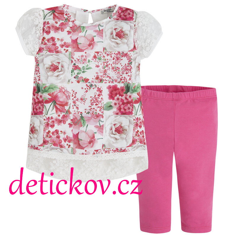 Mayoral mini girl komplet s legínkami ,,Růže,, fuchsiový Mayoral mini girl komplet s legínkami ,,Růže,, fuchsiový