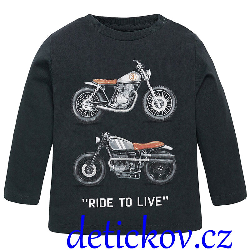 Mayoral baby tričko ,, Motorky ,, tmavě šedé Mayoral baby tričko ,, Motorky ,, tmavě šedé