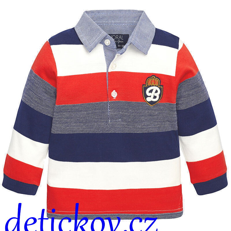 Mayoral baby polo s pruhy červené 