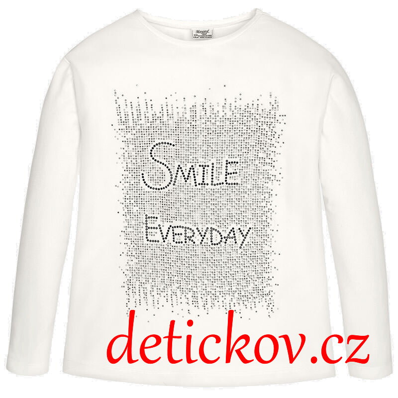 Mayoral dívčí tričko ,, Smile every day ,, bílé