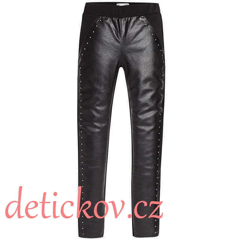 Mayoral girl dívčí jeggíny černé s koženkou Mayoral girl dívčí jeggíny černé s koženkou